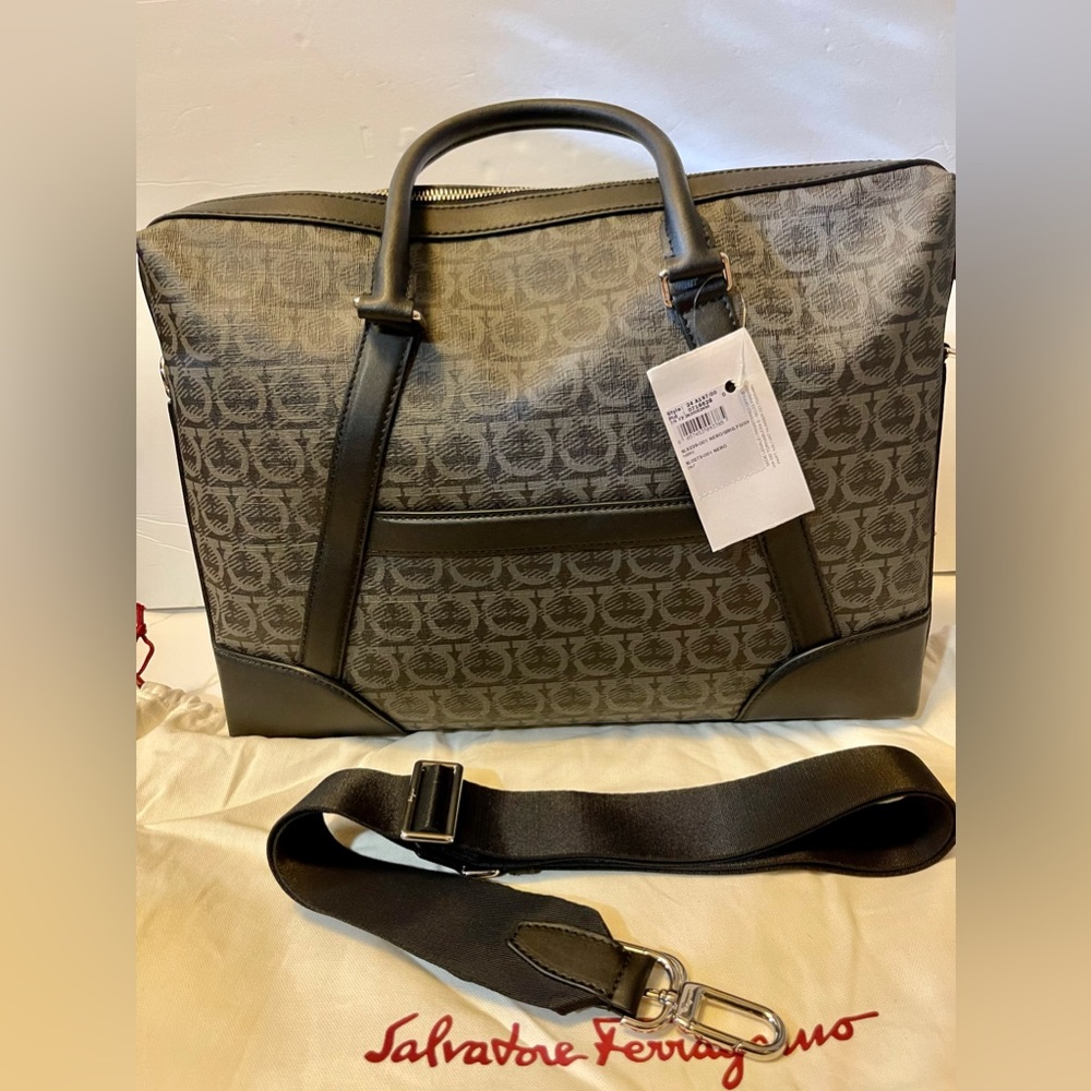 Feragamo Men’s embossed Briefcase